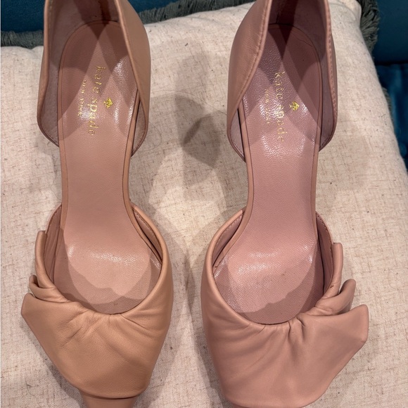 Kate Spade “Shayna” D’Orsay style pumps sz 9 ballet pink/blush pink leather EUC - Picture 7 of 8